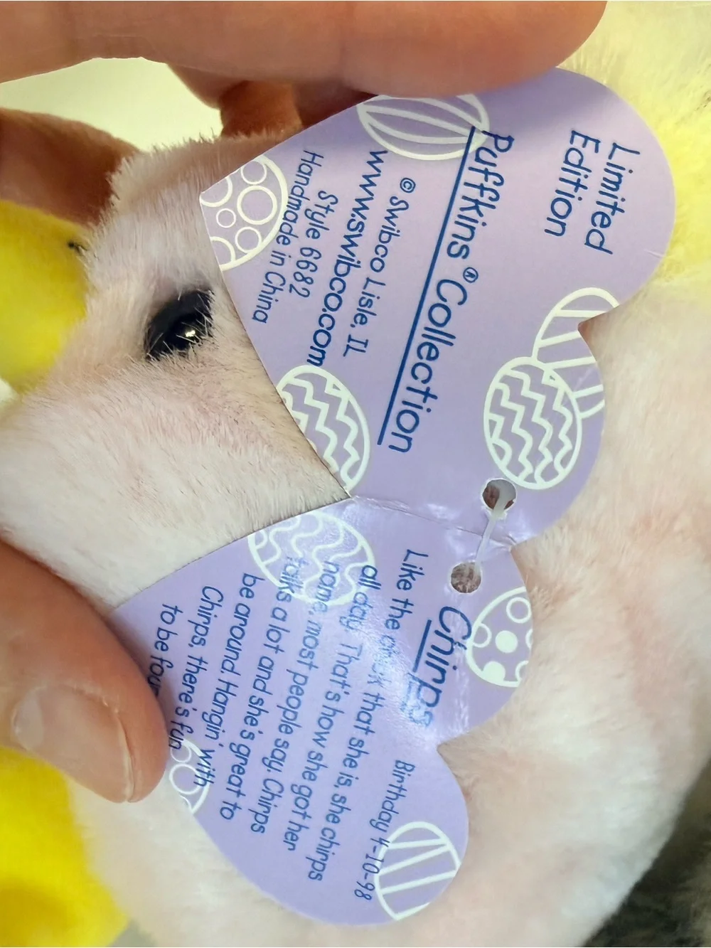 Vintage Puffkins Limited Edition Bumper Bunny & Chirps Chick NWT